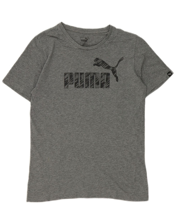 Męski T-shirt z grafiką Puma, mały, szary