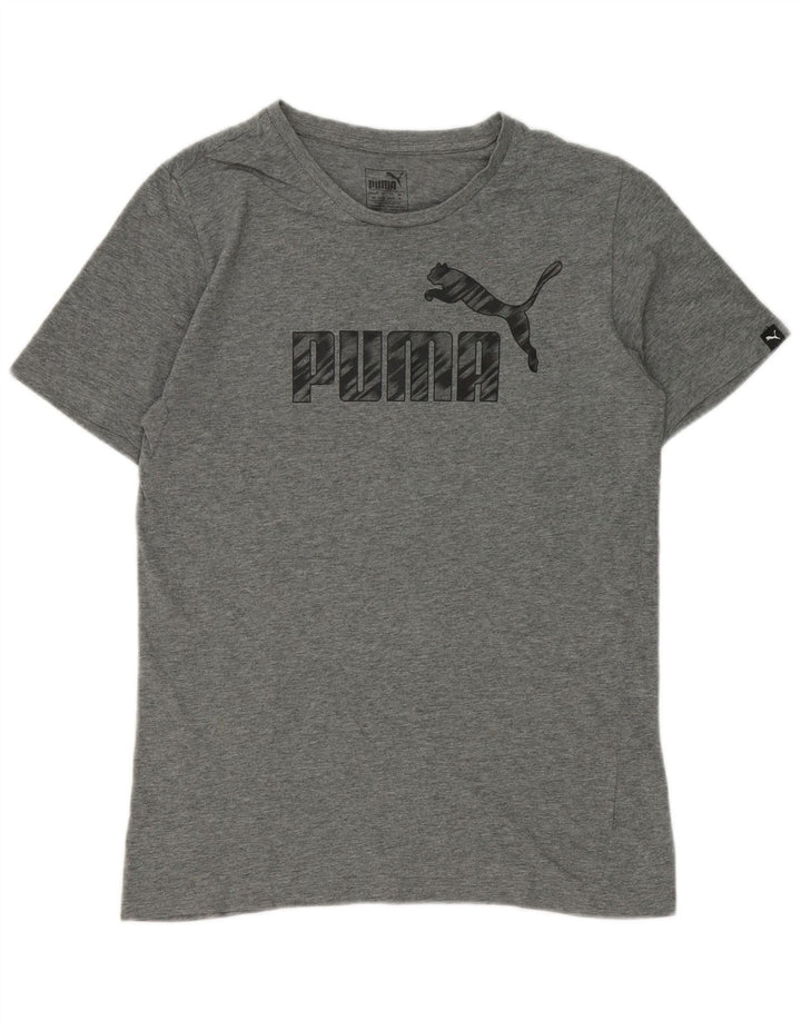 Męski T-shirt z grafiką Puma, mały, szary