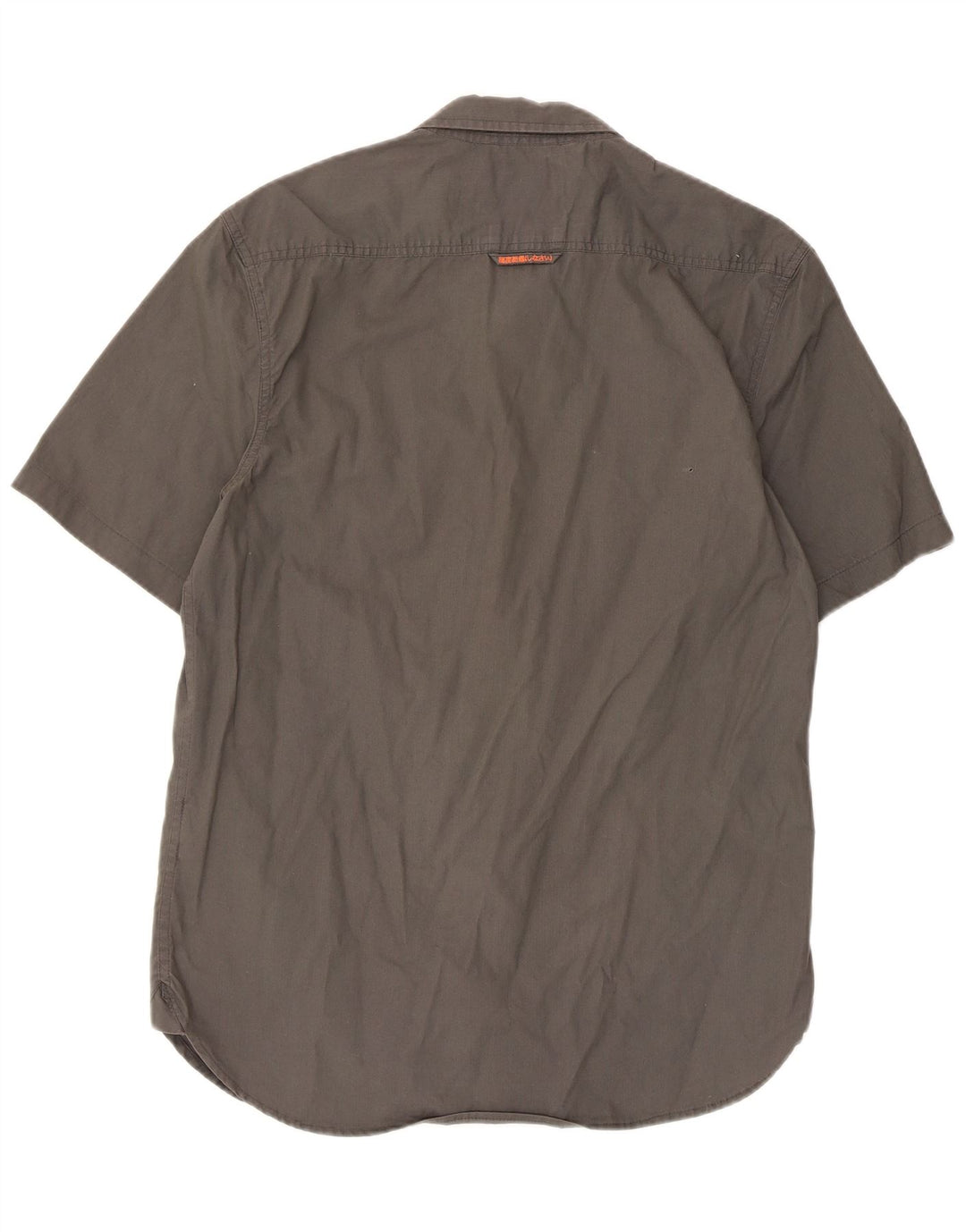 Męska koszula wojskowa Superdry z krótkim rękawem, duża, szara, bawełniana