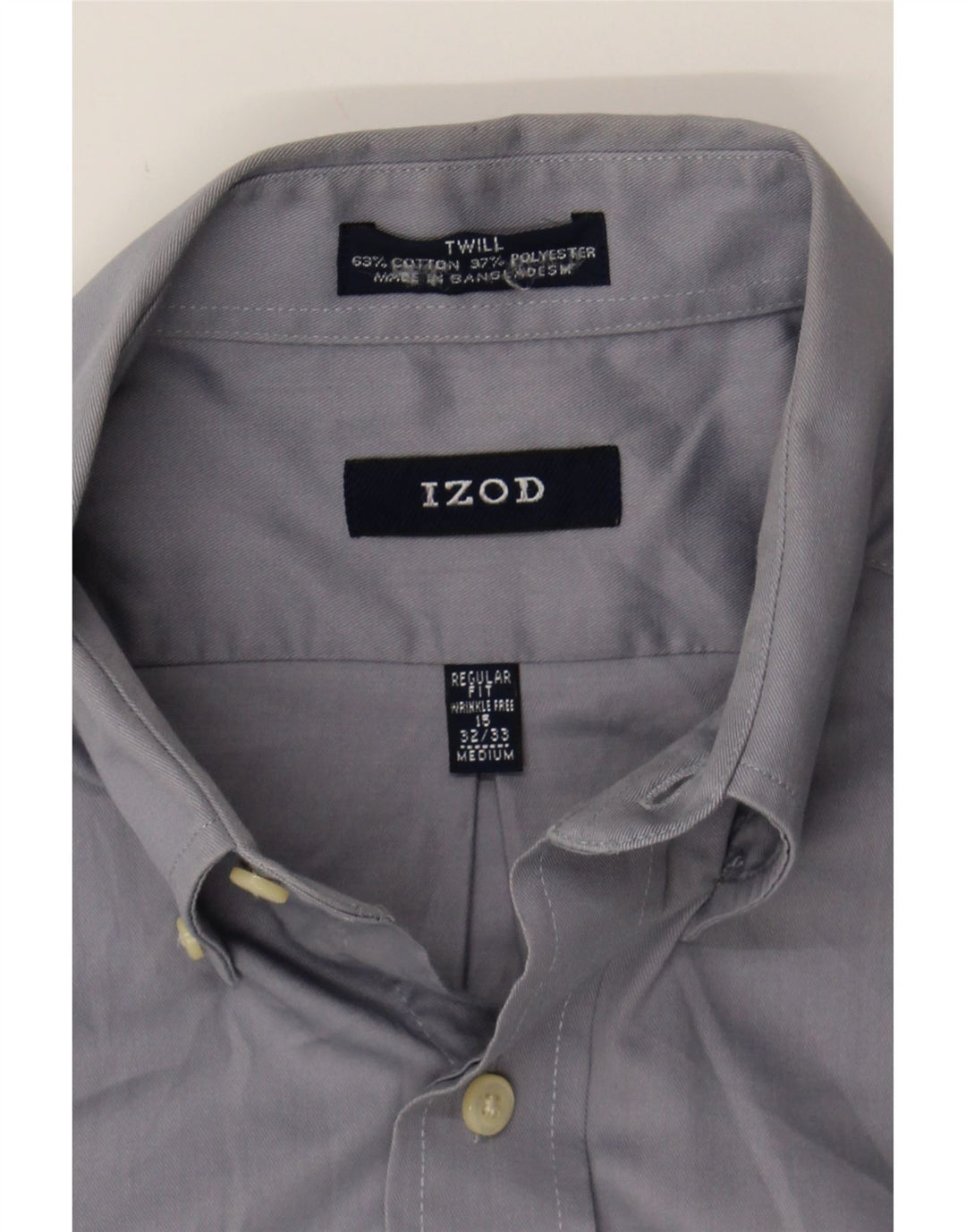 IZOD Mens Regular Fit Shirt Size 15 Medium Blue Cotton Vintage Izod and Second-Hand Izod from Messina Hembry 