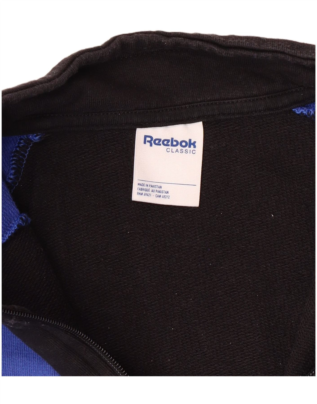 Męska bluza Reebok z grafiką i zamkiem 1/4, bawełniana, w kolorze średniego błękitu