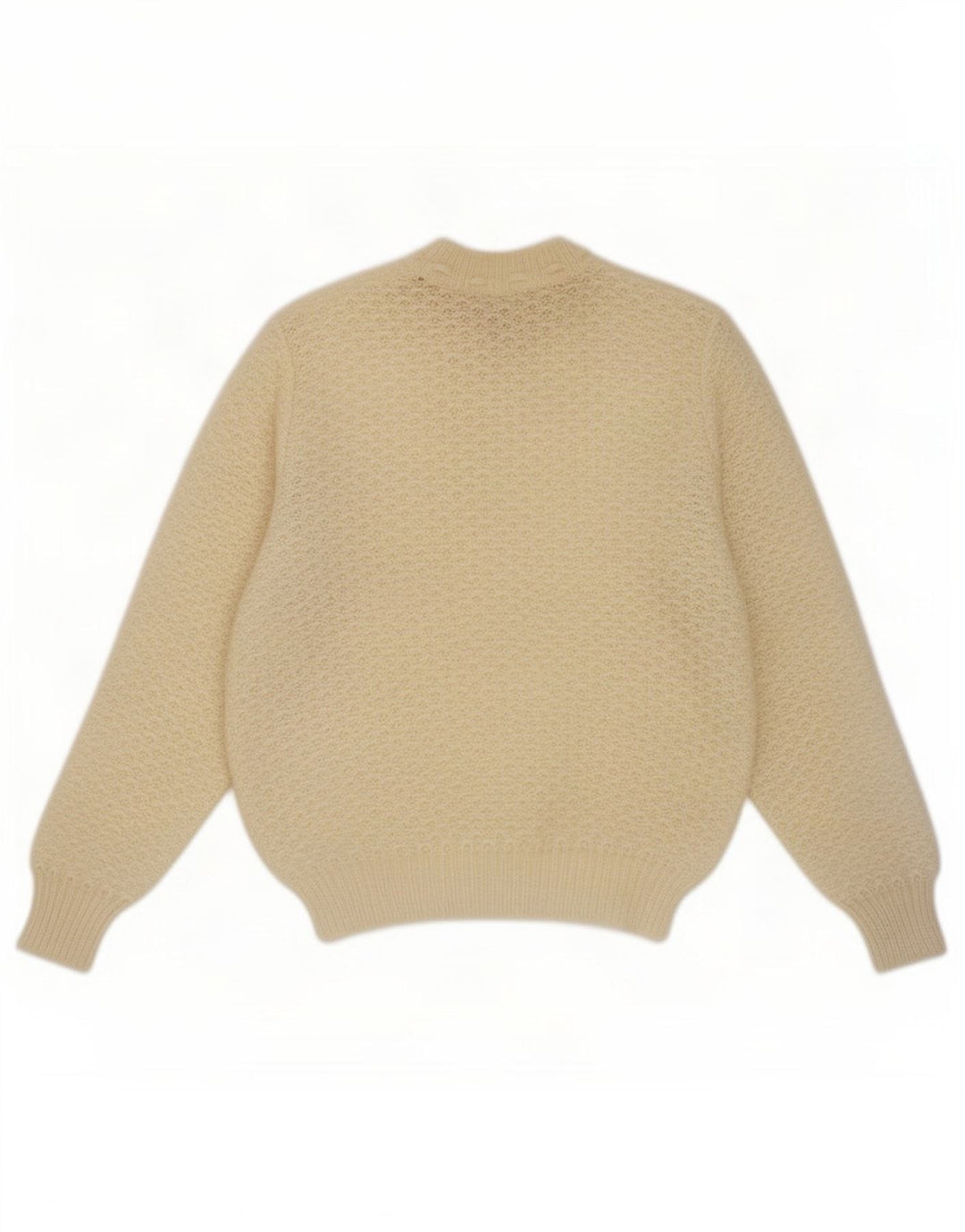 Sweter damski z okrągłym dekoltem w stylu vintage, UK 14, średni beż