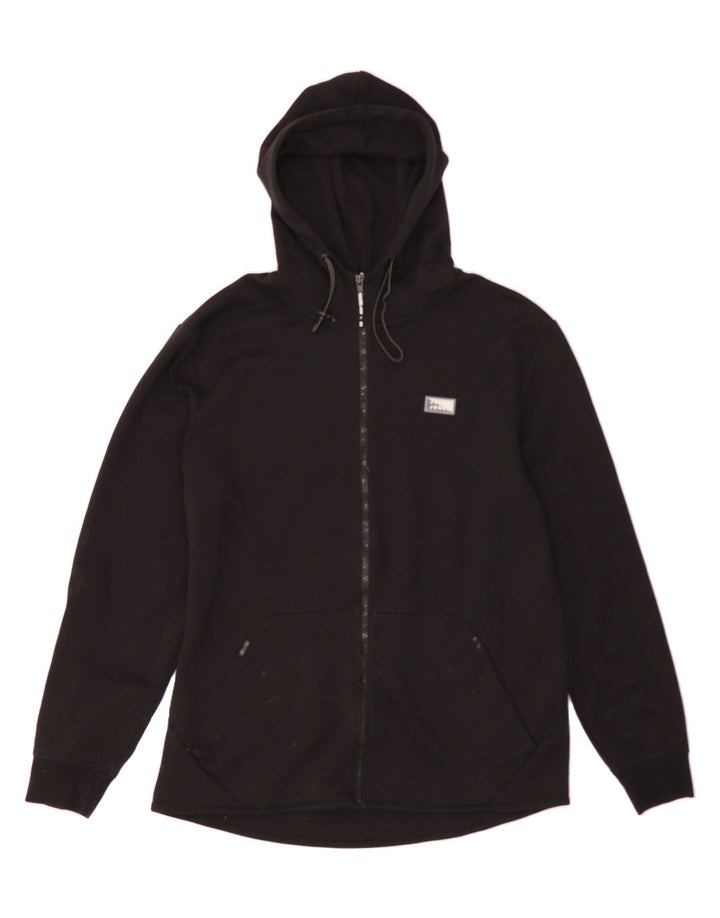 JACK & JONES Mens Zip Hoodie Sweater Medium Black Polyester Vintage Jack & Jones and Second-Hand Jack & Jones from Messina Hembry 