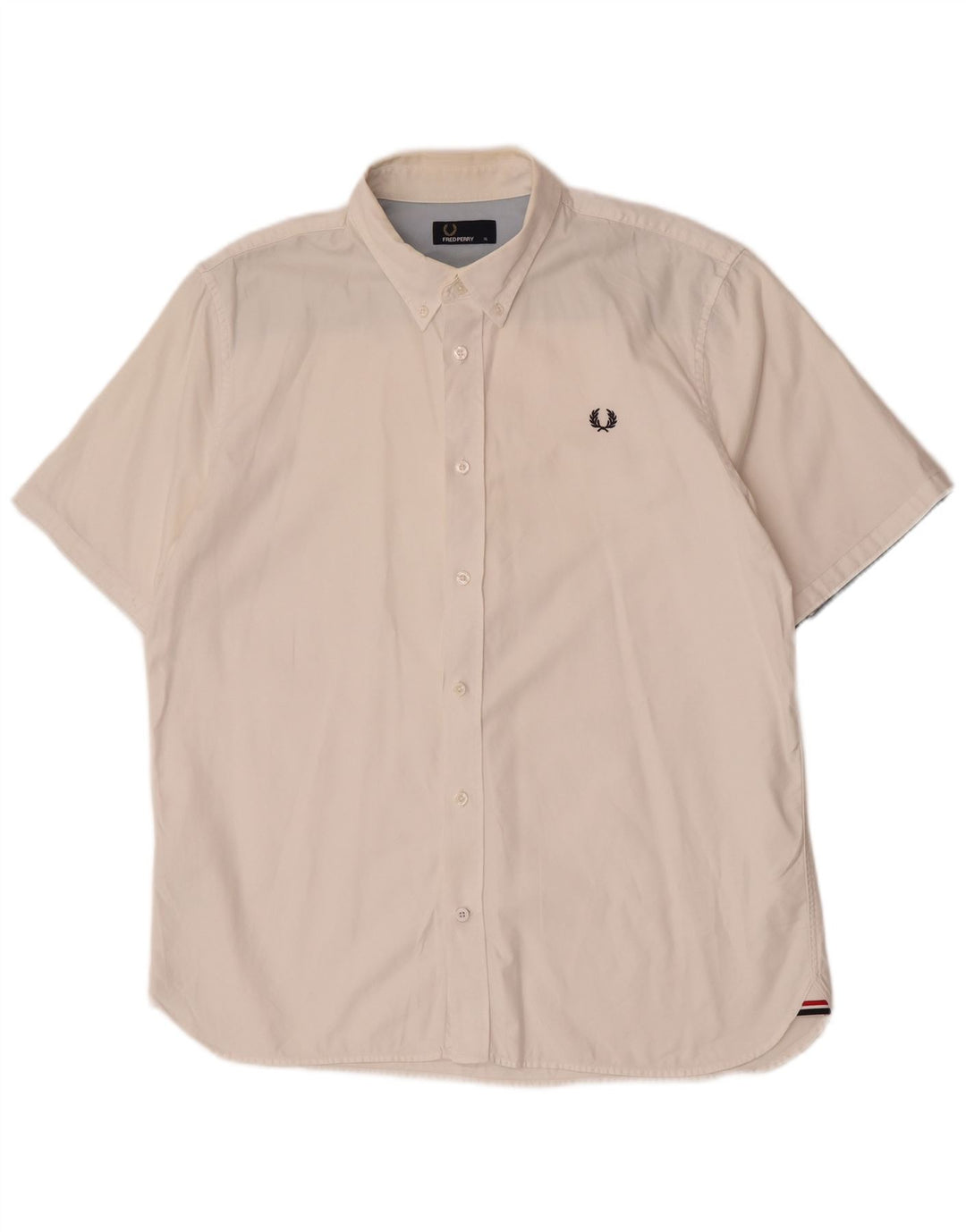 Koszula męska z krótkim rękawem Fred Perry XL, biała, bawełniana
