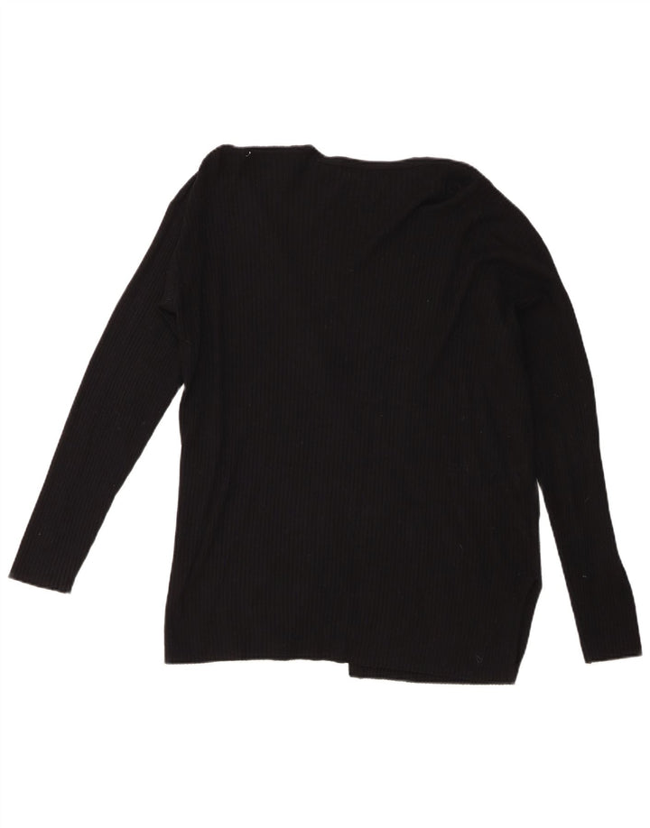 Marks & Spencer Damski sweter rozpinany UK 14 Średni czarny wiskoza