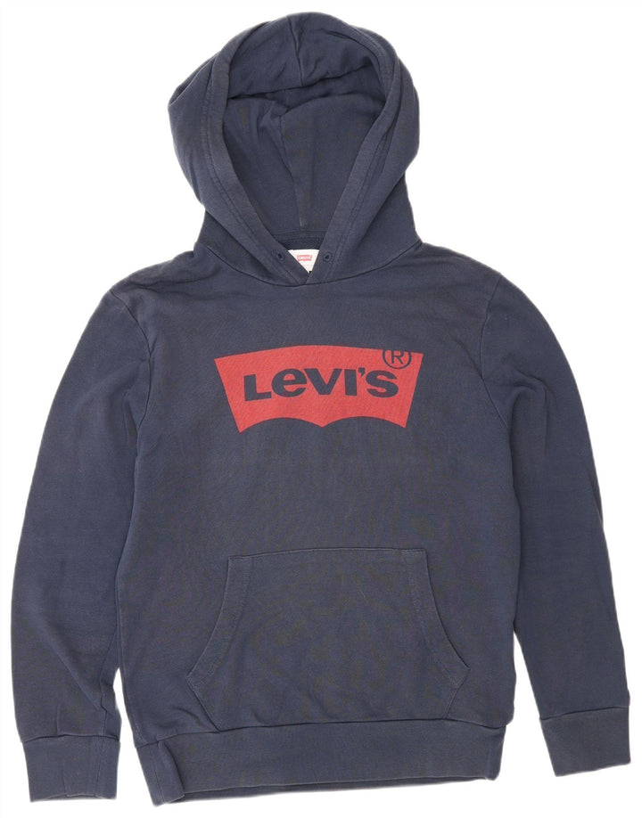 Męski sweter z kapturem Levi's z grafiką, mały, granatowy, bawełniany