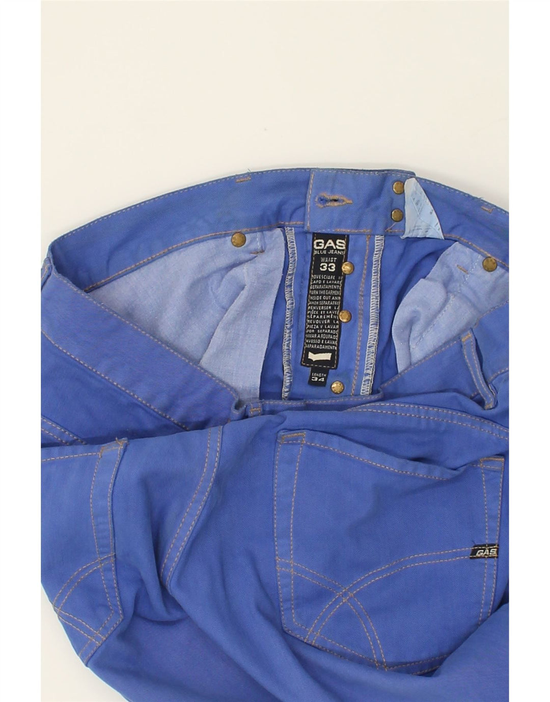 GAS Womens Straight Jeans W33 L27 Blue Cotton Vintage Gas and Second-Hand Gas from Messina Hembry 