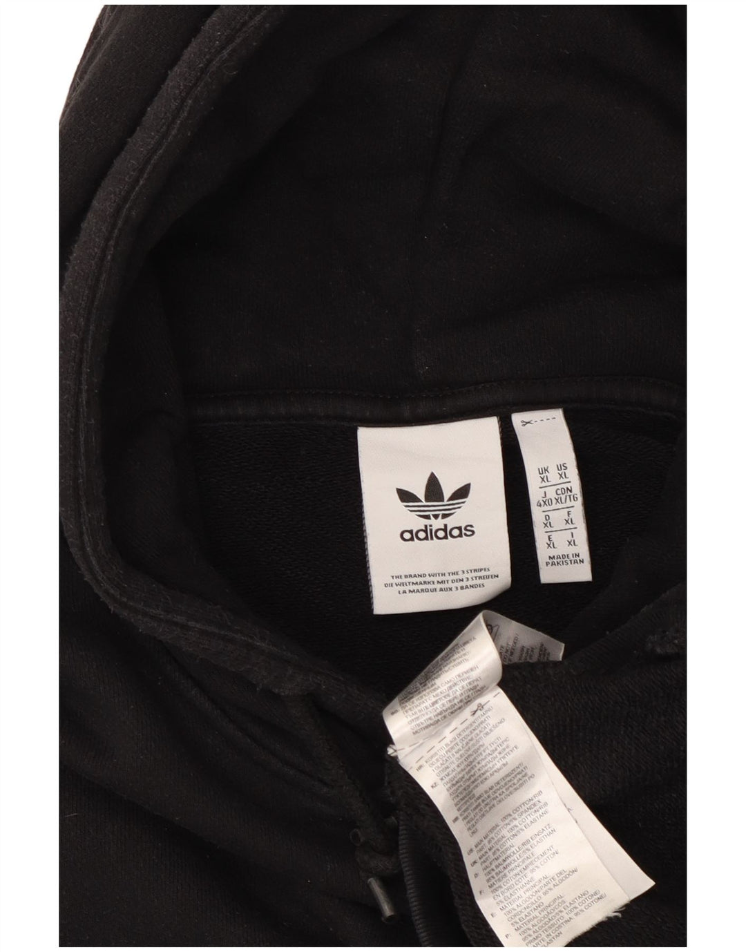 Męski sweter z kapturem ADIDAS XL, czarny, bawełniany