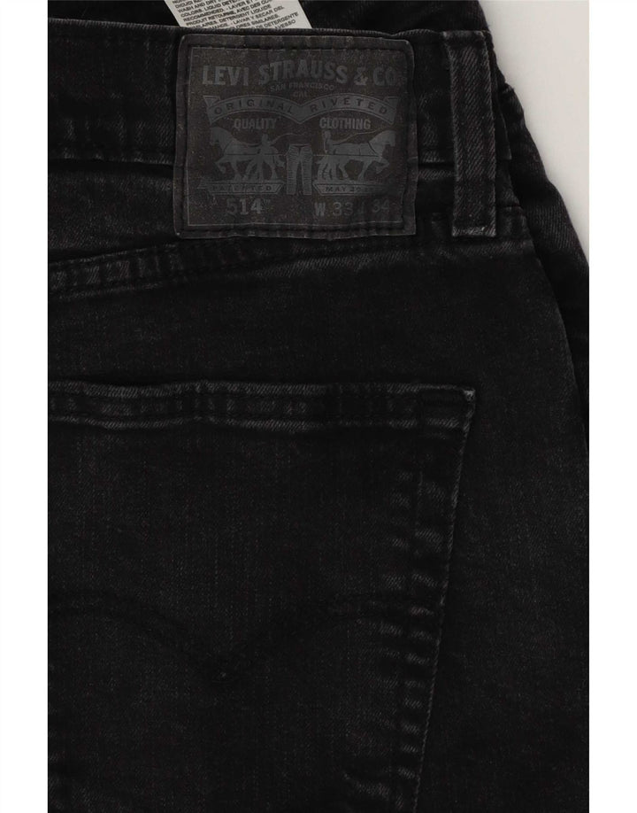 Męskie dżinsy Levi's 514 Straight W33 L34 Czarna bawełna