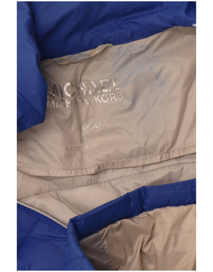 MICHAEL KORS Womens Padded Jacket UK 14 Medium Blue Nylon