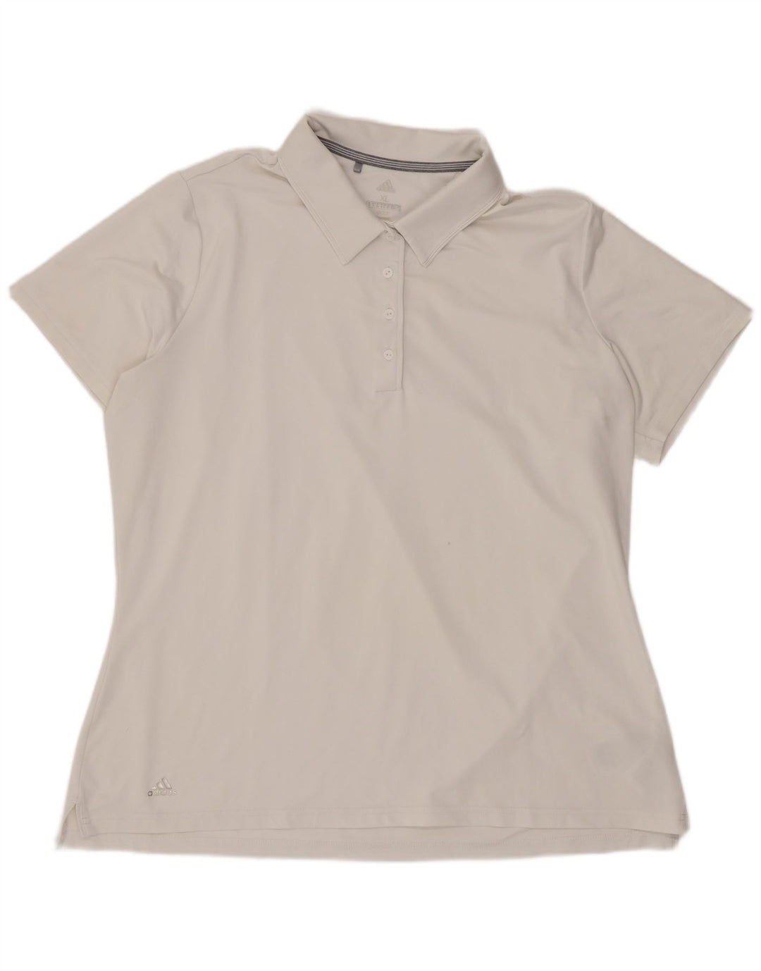 Damska koszulka polo Adidas UK 18 XL, biała, poliestrowa