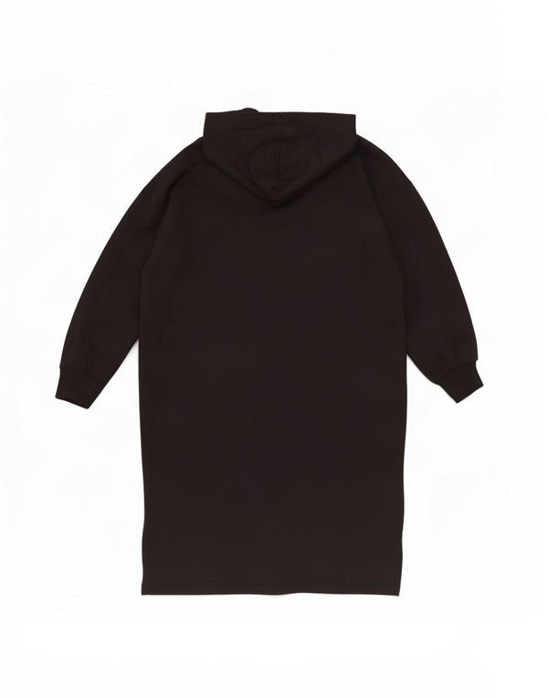 Monki Womens Long Sleeve Oversized Hoodie Dress UK 10 Small Black Cotton