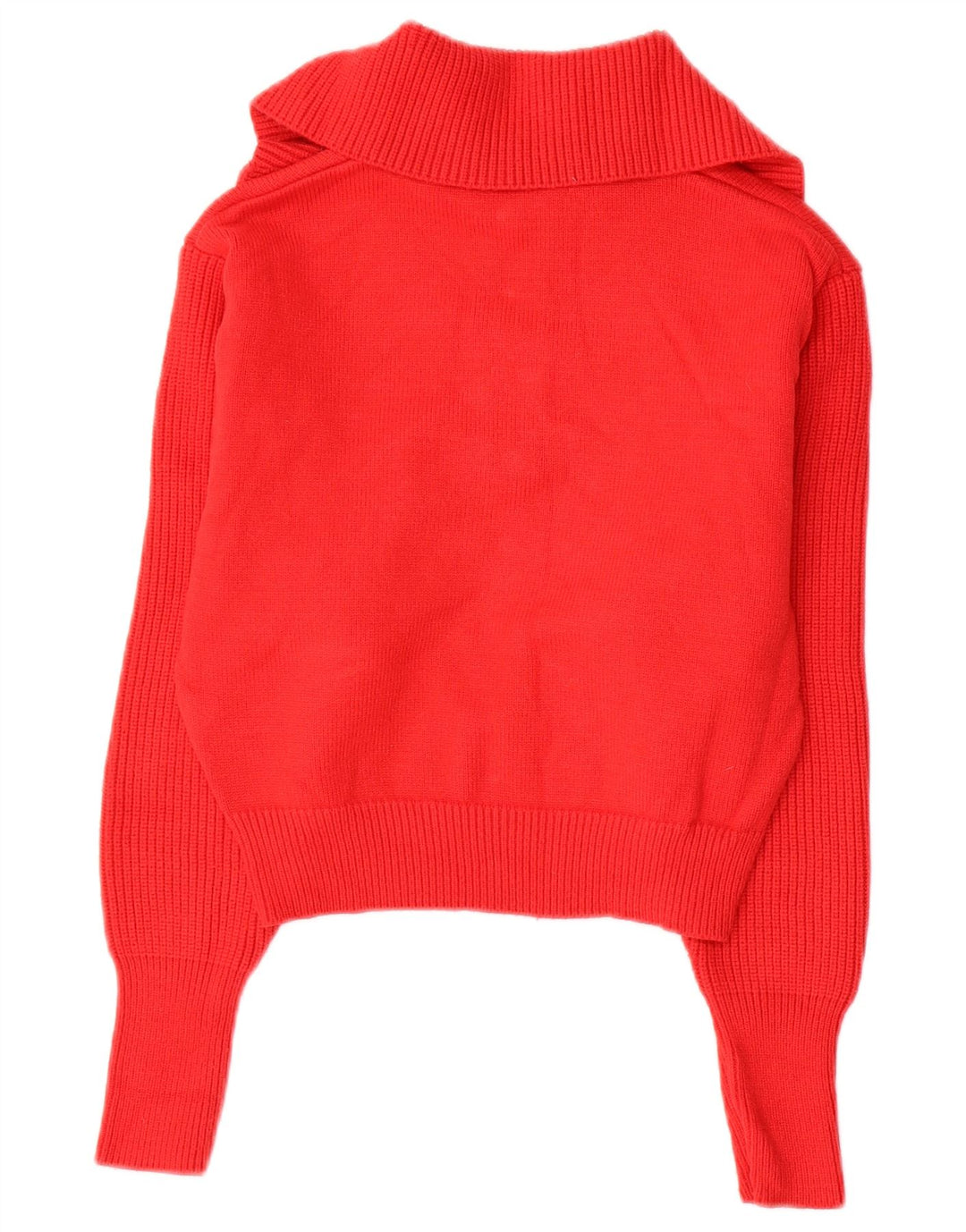 Damski sweter ZARA z krótkim rękawem i zamkiem błyskawicznym UK 14, średni czerwony, wiskoza