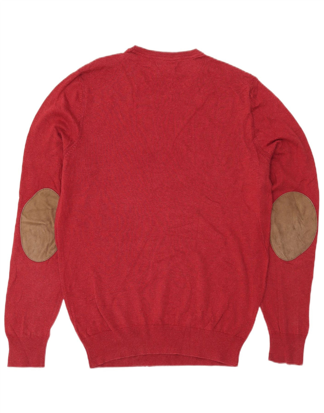 Męski sweter z okrągłym dekoltem Massimo Dutti, średnioczerwony, bawełniany