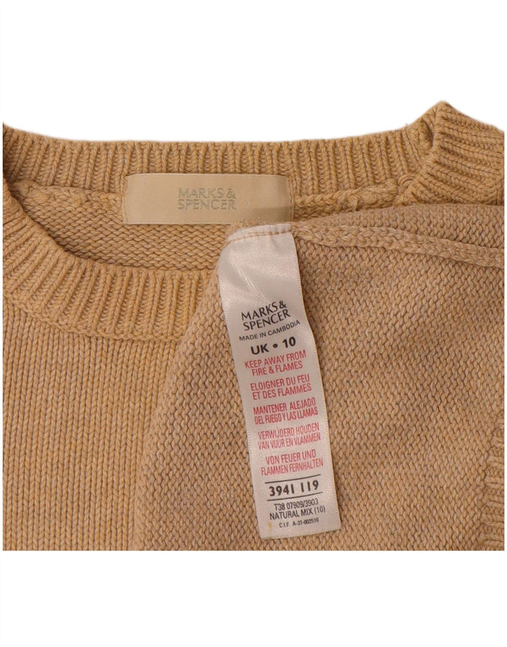 Marks & Spencer Damski sweter oversize z dekoltem w łódkę, UK 10, mały, beżowy