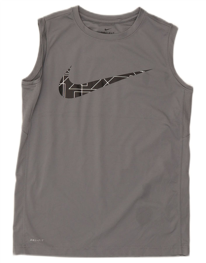 Chłopięca kamizelka z grafiką Nike Dri Fit na 12-13 lat, duża, szara, poliester