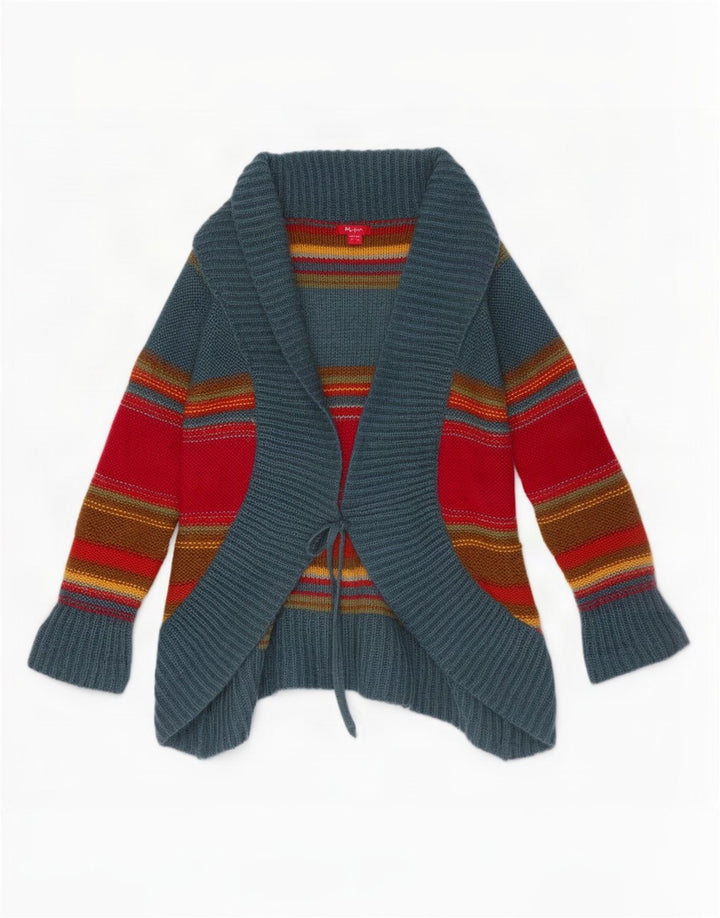Damski sweter kardigan Monsoon UK 12 Średni wielobarwny akryl w paski