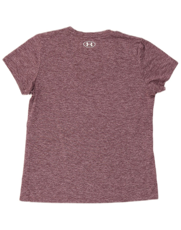 Damska koszulka t-shirt Under Armour Heat Gear UK 14, w kolorze średniego burgunda, nakrapiana