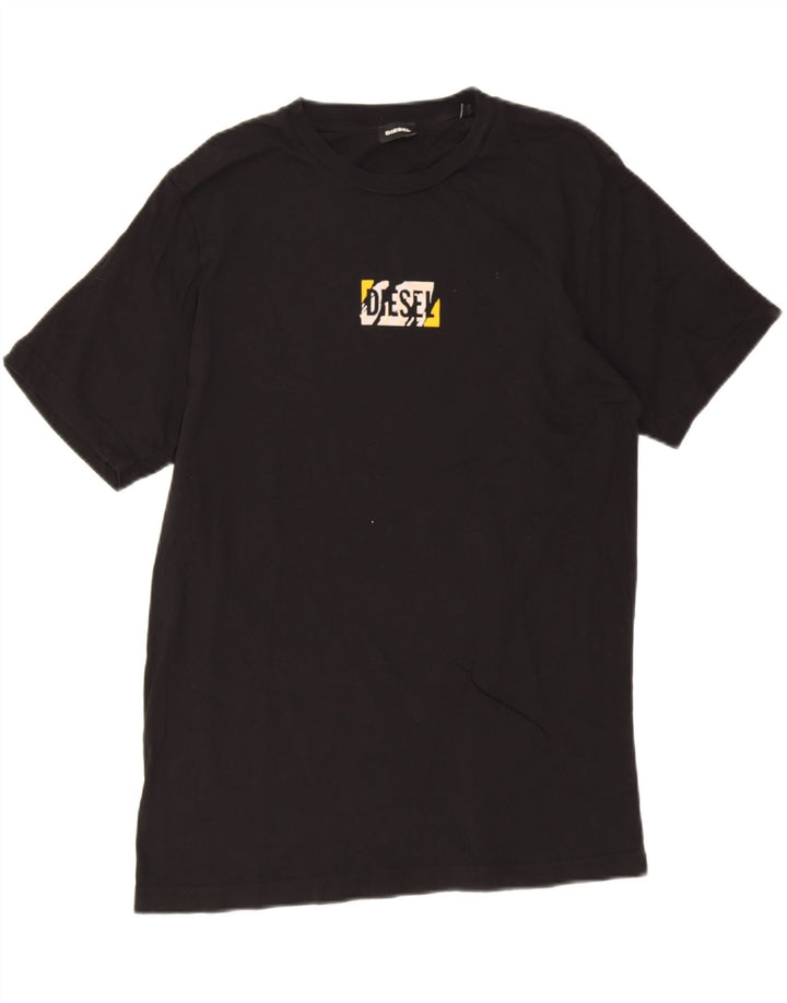 Męska koszulka z grafiką Diesel, średnia czarna