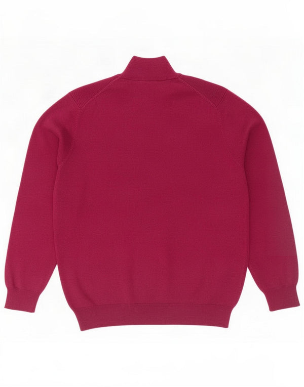 Męski sweter zapinany na zamek Massimo Dutti, duży, bordowy, bawełniany
