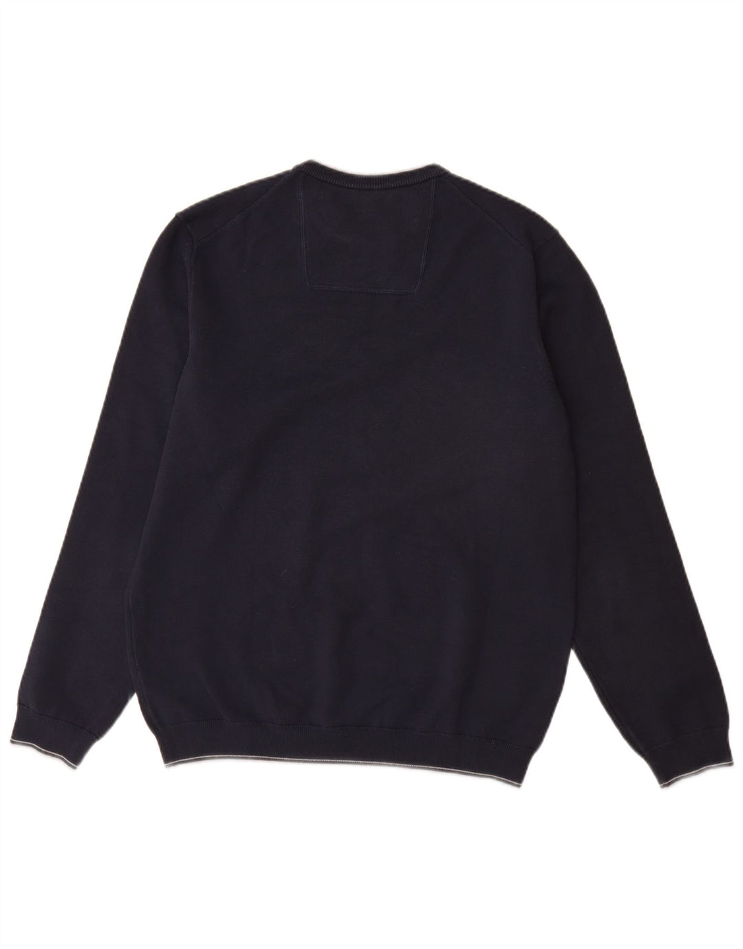 Męski sweter z okrągłym dekoltem HUGO BOSS, duży, granatowy, bawełniany