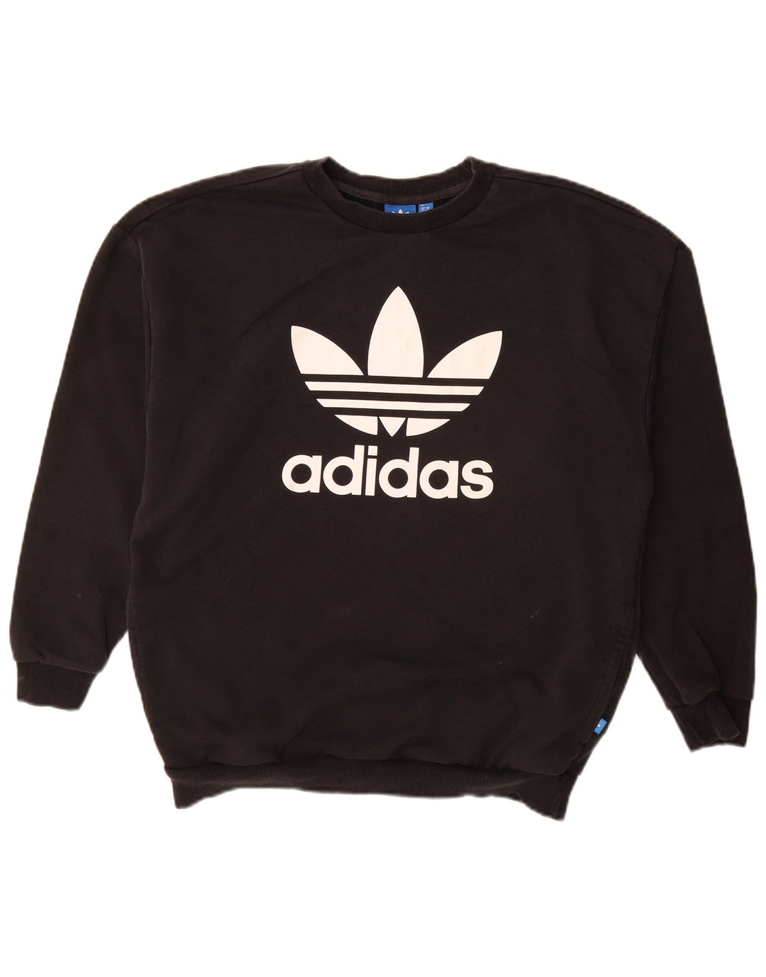 Damska bluza z grafiką ADIDAS, UK 14, duża, czarna, bawełniana
