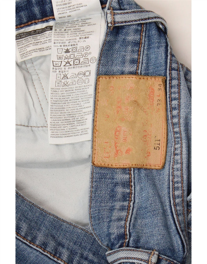 Męskie spodenki jeansowe Levi's 511 W33, duże, niebieskie, bawełniane