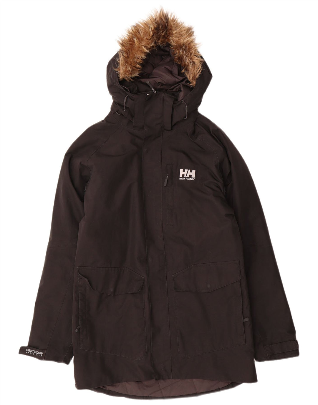 Męska kurtka parka z kapturem Helly Hansen UK 36, mała, czarna, poliester