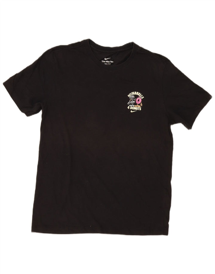 Męski T-shirt z grafiką Nike Hantle Donuts Top, średni czarny, bawełniany