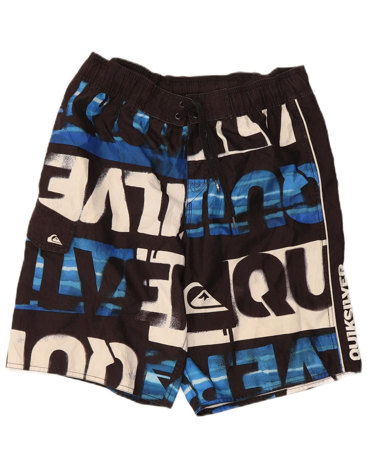 Męskie spodenki kąpielowe Quiksilver z grafiką, średni czarny poliester