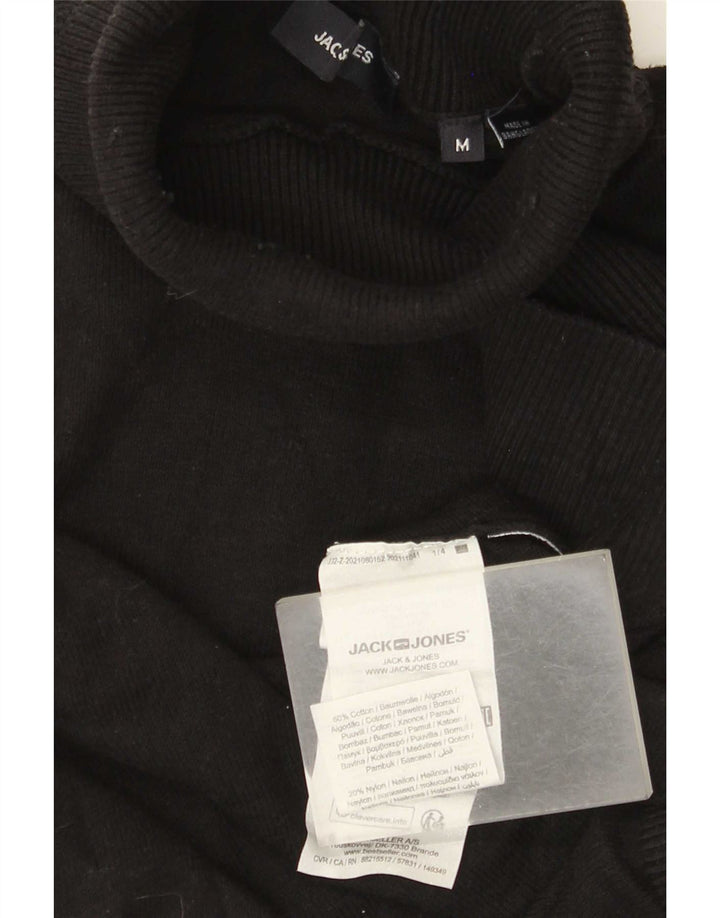 Męski sweter Jack & Jones z golfem, średni czarny, bawełniany