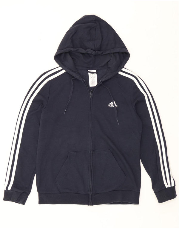 Damski sweter z kapturem i zamkiem błyskawicznym Adidas UK 12/14 Średni granatowy, bawełniany