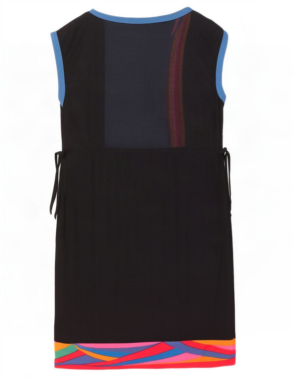 Damska sukienka bez rękawów w stylu vintage IT 46, duży czarny blok kolorów