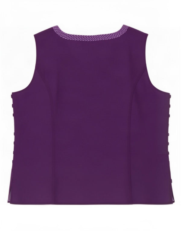 Jacques Vert Womens Sleeveless Blouse Top UK 16 Large Purple Polyester
