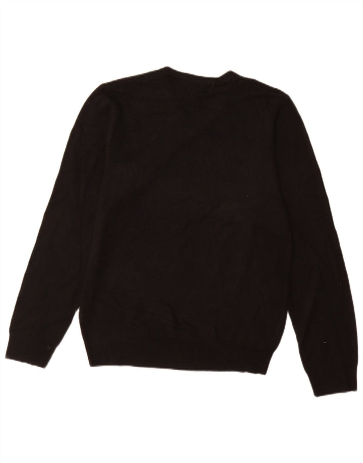 Męski sweter Marks & Spencer Blue Harbor z dekoltem w kształcie litery V, mały, czarny, akrylowy