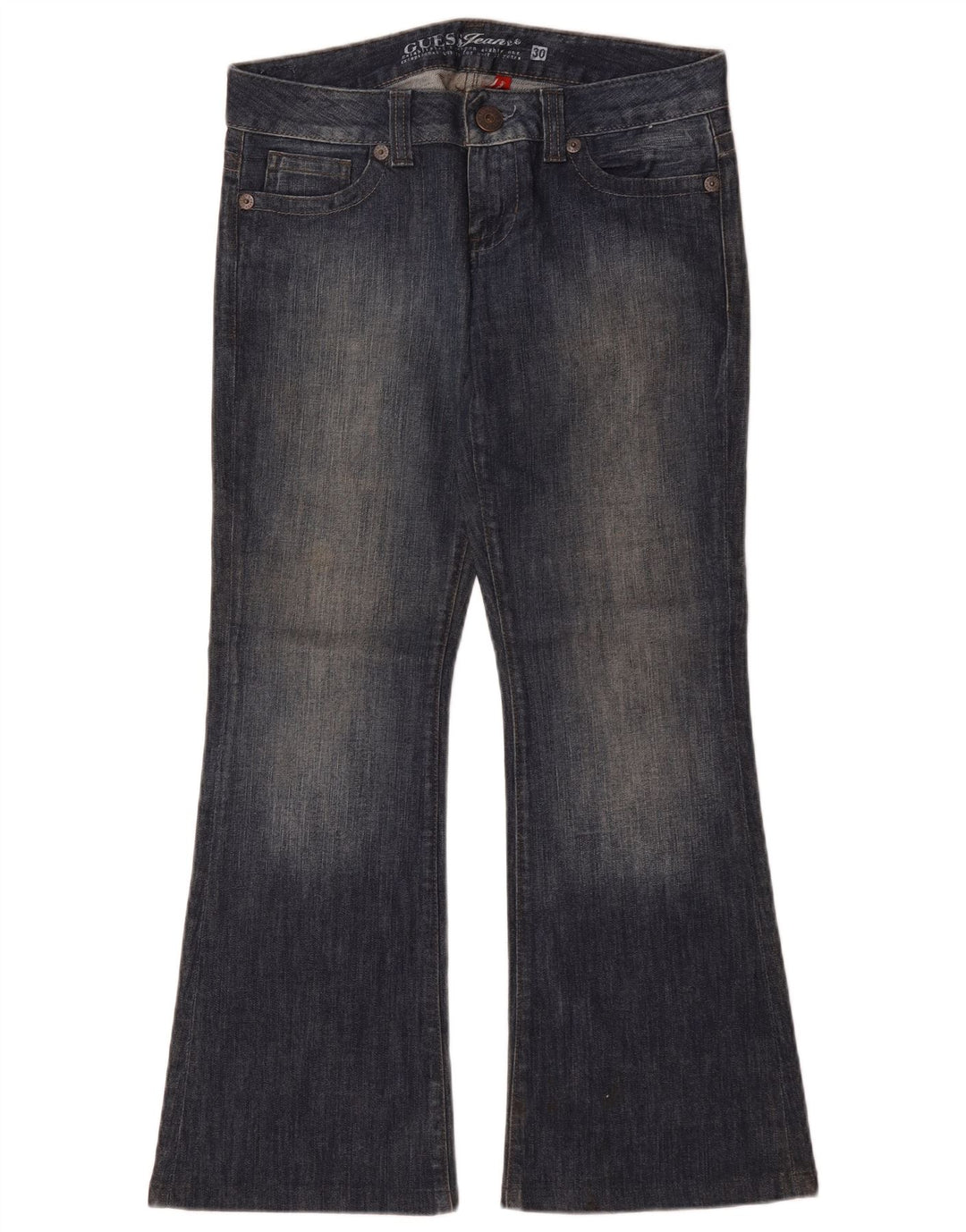 Guess Damskie Rozkloszowane Dżinsy W30 L29 Niebieskie Bawełniane