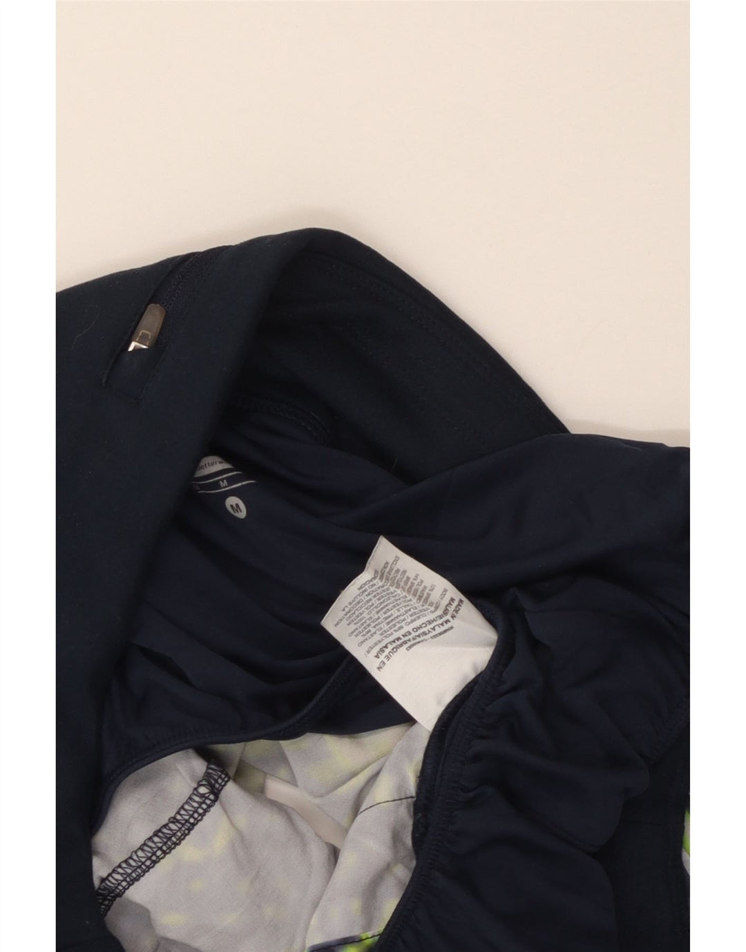 Damskie spodenki sportowe NIKE Dri Fit z abstrakcyjnym wzorem UK 14, średni granat