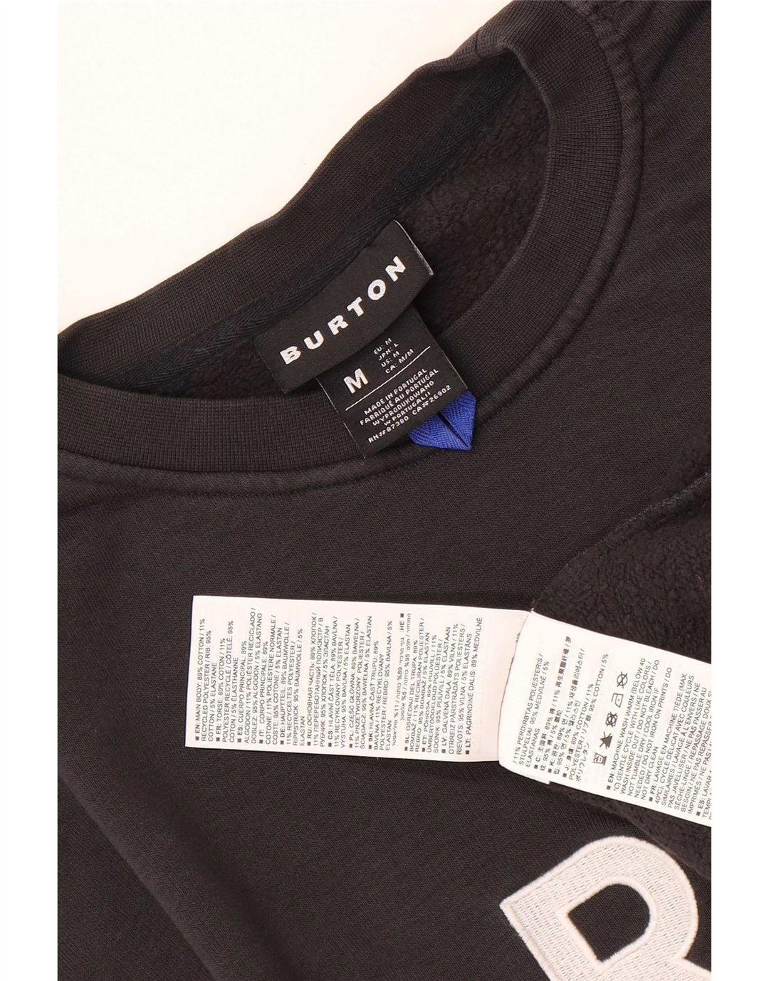 Męska bluza z grafiką Burton, średnia czarna, bawełniana