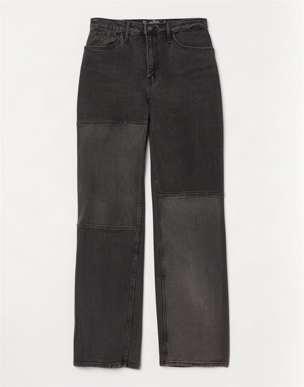 Damskie dżinsy Hollister Vintage Straight US 00 2XS W23 L33 Szary blok kolorów