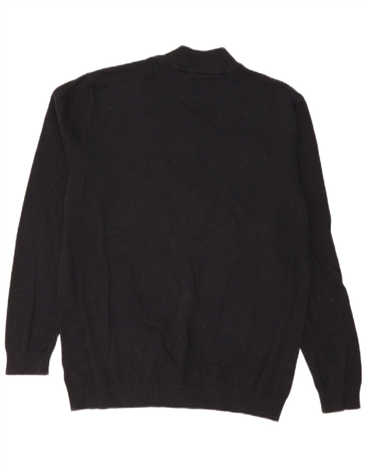 Jack & Jones Męski sweter z golfem, duży, czarny, bawełniany