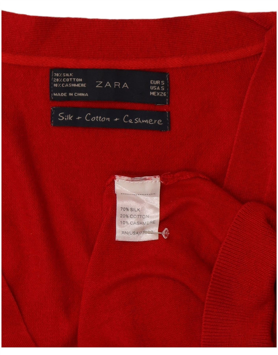 Sweter damski Zara Cardigan UK 10 Small Red Silk
