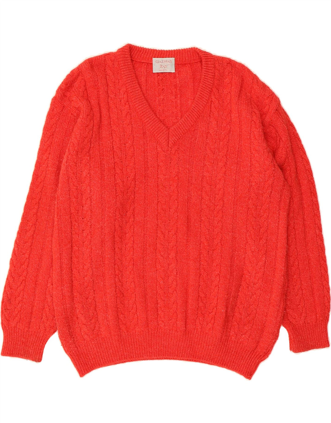 VINTAGE Mens V-Neck Jumper Sweater 2XL Red Vintage Vintage and Second-Hand Vintage from Messina Hembry 