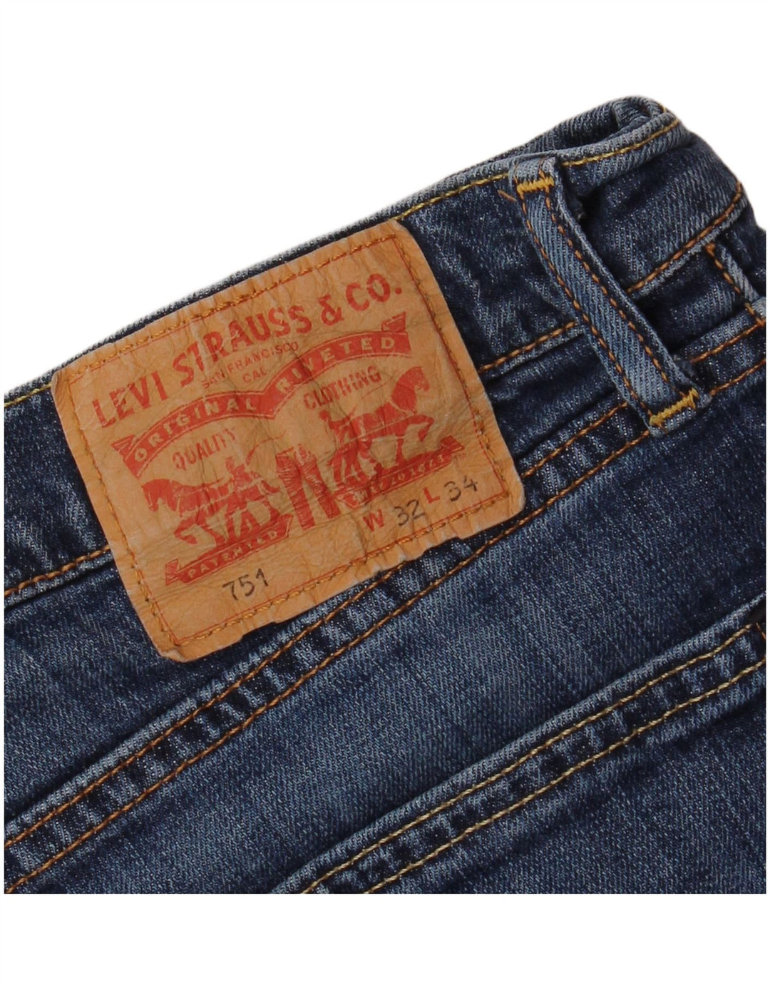 Męskie jeansy LEVI'S 751 w trudnej sytuacji W32 L34 Niebieskie