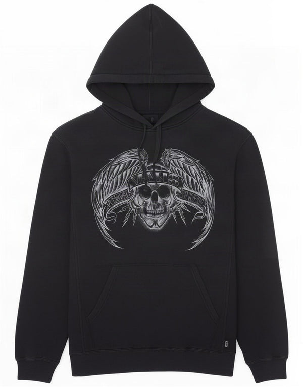 Vans Mens Graphic Hoodie Jumper Medium Black Cotton