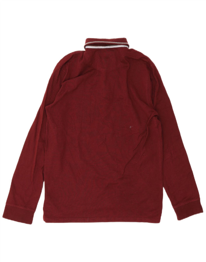 Męska koszulka polo Massimo Dutti z długim rękawem, mała, bordowa
