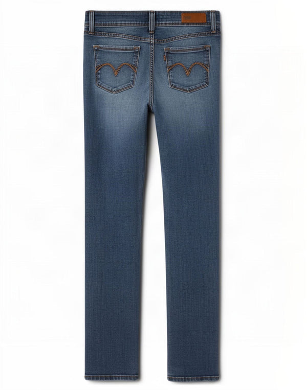 Damskie dżinsy rurki Levi's Demi Curve z niską talią US 5 Medium W27 L29 Niebieskie