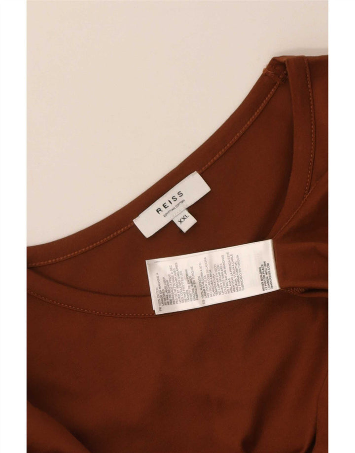 Koszulka męska Reiss Top 2XL, brązowa, bawełniana