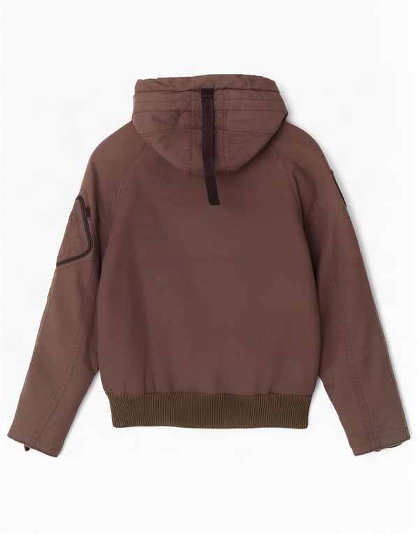 Męska ocieplana kurtka z kapturem Blauer UK 36 Small Brown Poliamid