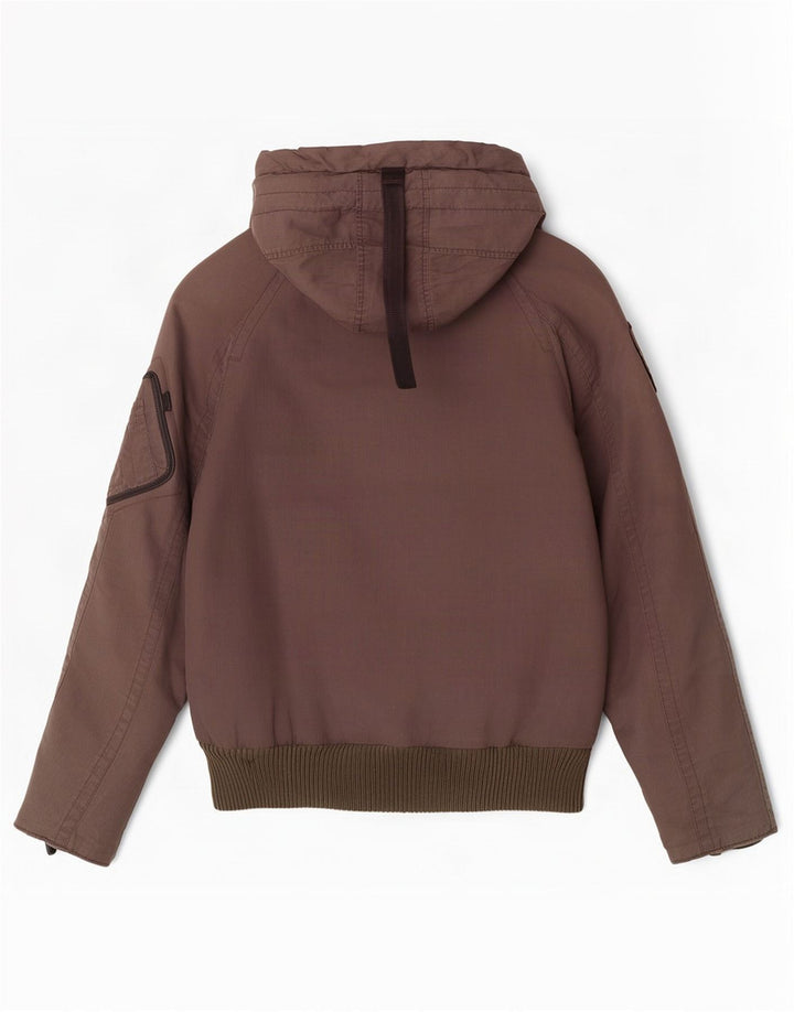 Męska ocieplana kurtka z kapturem Blauer UK 36 Small Brown Poliamid
