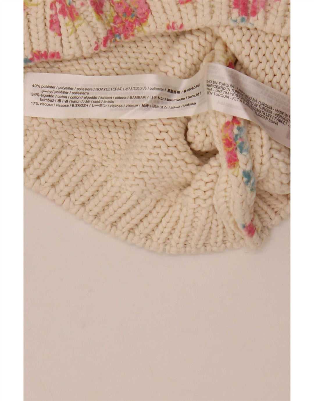 Damski podkoszulek Zara Crop Vest UK 12 Średni biały kwiatowy poliester